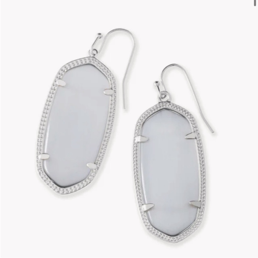 Kendra Scott Elle Silver Drop Earrings in Slate Glass